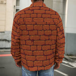 8-Bit Pixel Brick Wall Print Men's Shirt Jacket