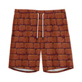 8-Bit Pixel Brick Wall Print Men's Athletic Shorts