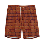 8-Bit Pixel Brick Wall Print Men's Sports Shorts
