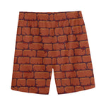 8-Bit Pixel Brick Wall Print Men's Sports Shorts