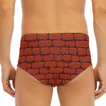 8-Bit Pixel Brick Wall Print Men's Triangle Swim Briefs