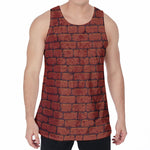 8-Bit Pixel Brick Wall Print Men's Velvet Tank Top