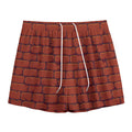 8-Bit Pixel Brick Wall Print Mesh Shorts