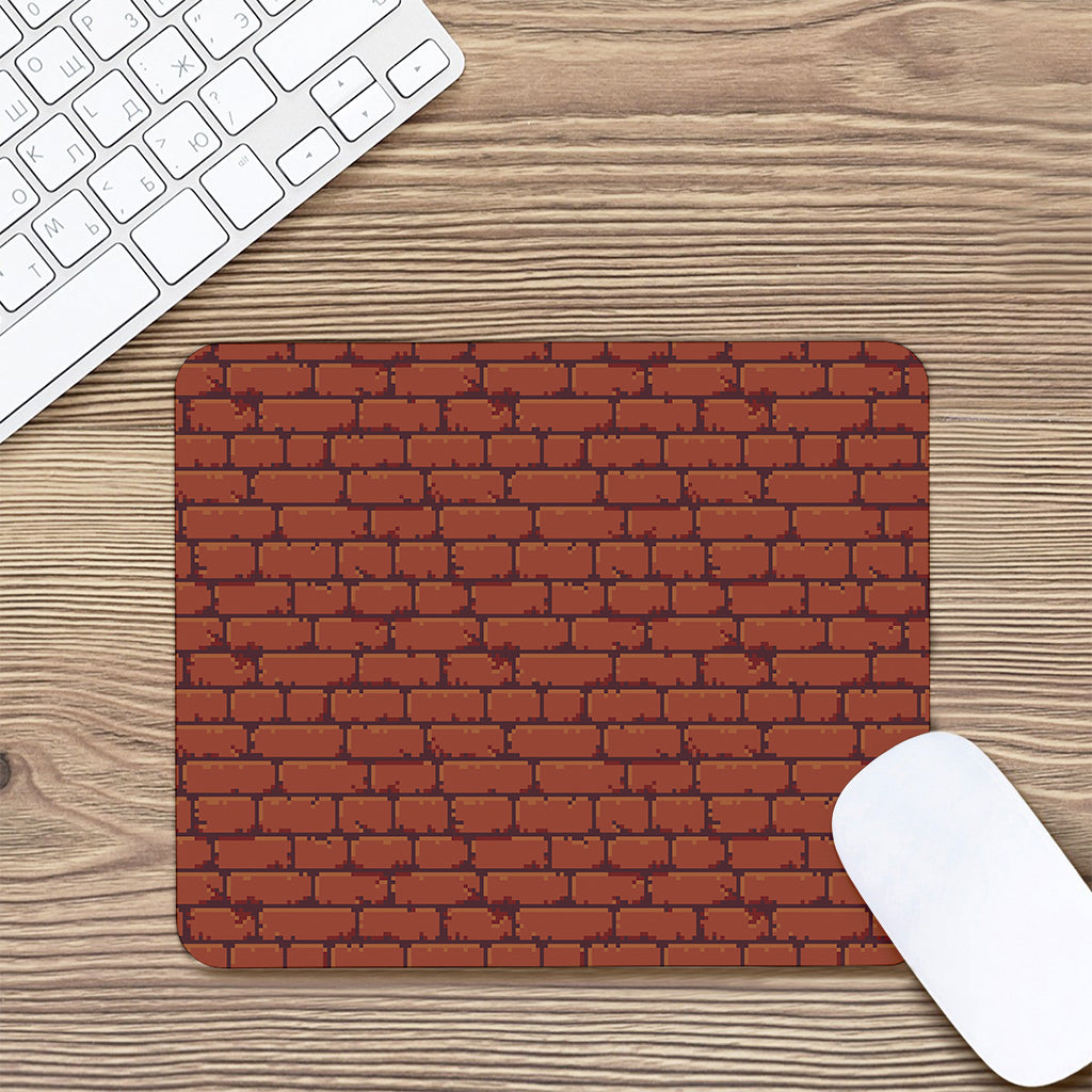 8-Bit Pixel Brick Wall Print Mouse Pad