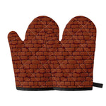 8-Bit Pixel Brick Wall Print Oven Mitts