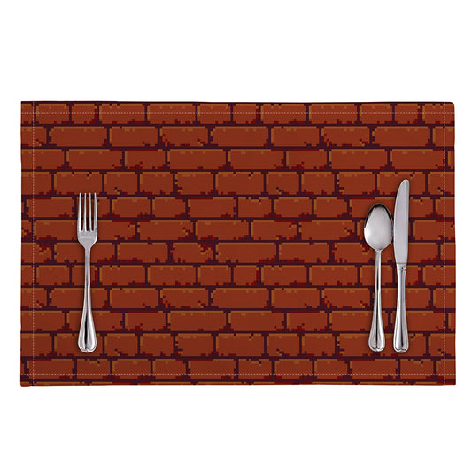 8-Bit Pixel Brick Wall Print Placemat
