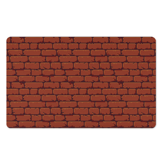 8-Bit Pixel Brick Wall Print Polyester Doormat