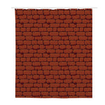 8-Bit Pixel Brick Wall Print Polyester Shower Curtain