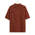 8-Bit Pixel Brick Wall Print Rayon Hawaiian Shirt
