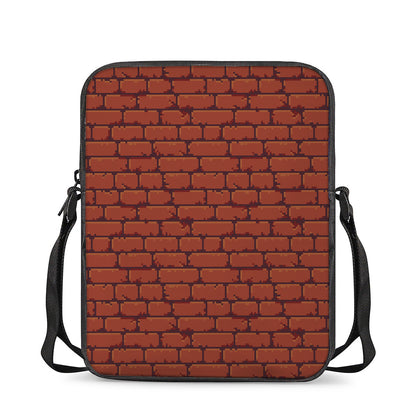 8-Bit Pixel Brick Wall Print Rectangular Crossbody Bag