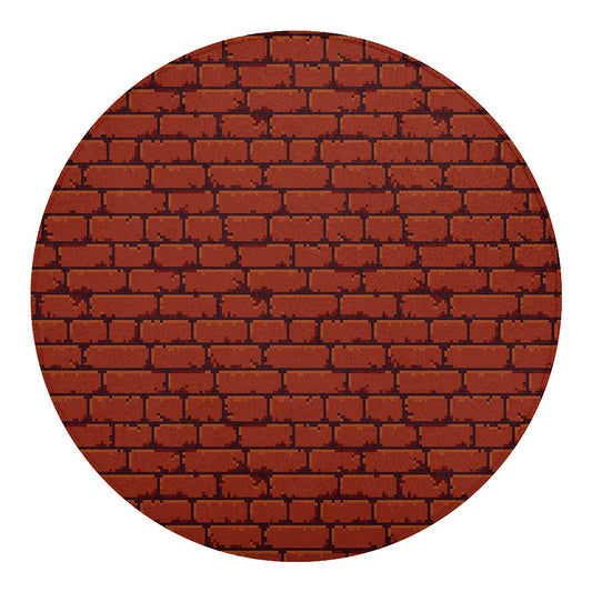 8-Bit Pixel Brick Wall Print Round Blanket