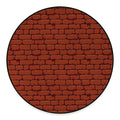 8-Bit Pixel Brick Wall Print Round Floor Mat