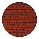 8-Bit Pixel Brick Wall Print Round Floor Mat