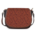 8-Bit Pixel Brick Wall Print Saddle Bag