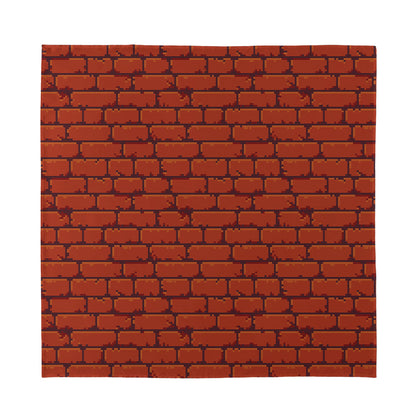 8-Bit Pixel Brick Wall Print Silk Bandana