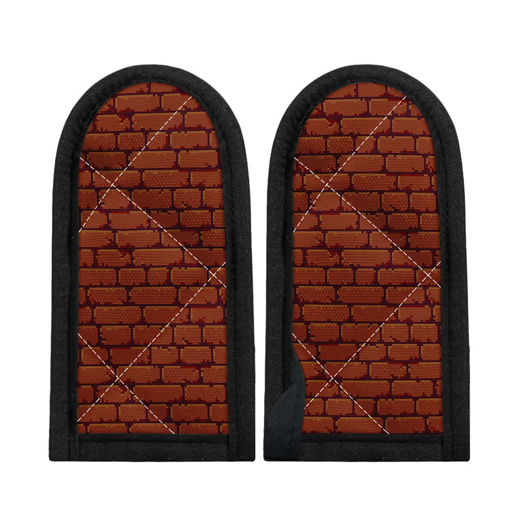 8-Bit Pixel Brick Wall Print Skillet Handle Cover