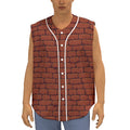 8-Bit Pixel Brick Wall Print Sleeveless Baseball Jersey