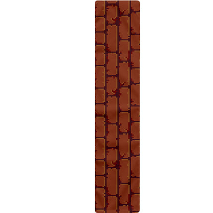 8-Bit Pixel Brick Wall Print Table Runner