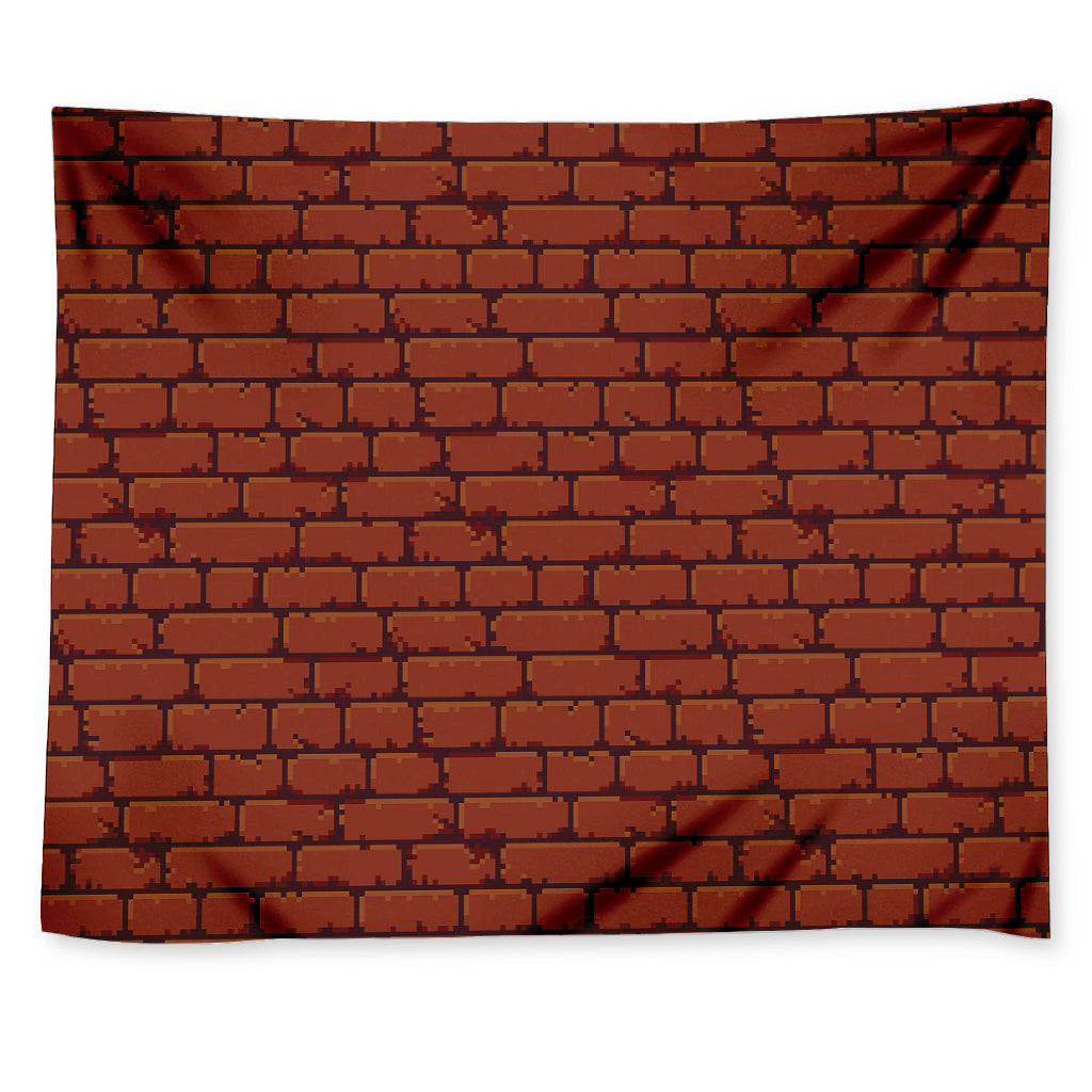 8-Bit Pixel Brick Wall Print Tapestry