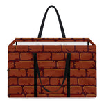 8-Bit Pixel Brick Wall Print Utility Tote Bag