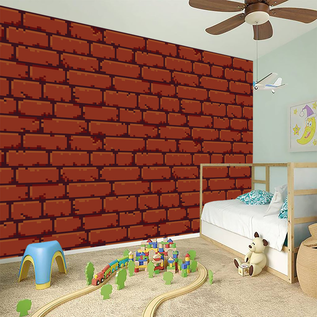 8-Bit Pixel Brick Wall Print Wall Sticker