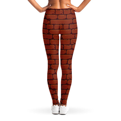 8-Bit Pixel Brick Wall Print Women's Leggings