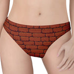 8-Bit Pixel Brick Wall Print Women's Thong