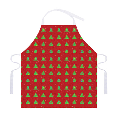 8-Bit Pixel Christmas Tree Pattern Print Adjustable Apron