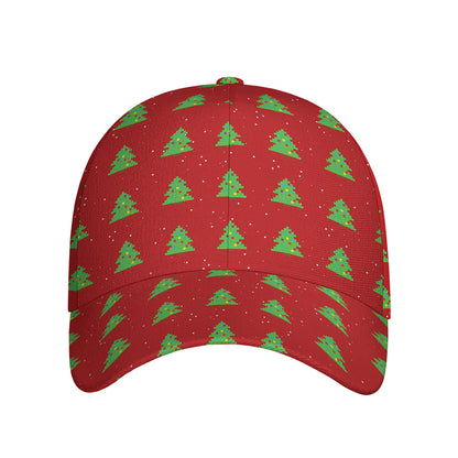 8-Bit Pixel Christmas Tree Pattern Print Baseball Cap