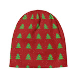 8-Bit Pixel Christmas Tree Pattern Print Beanie