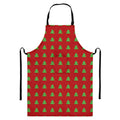 8-Bit Pixel Christmas Tree Pattern Print Bib Apron With Pocket