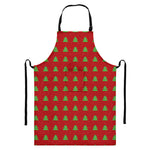 8-Bit Pixel Christmas Tree Pattern Print Bib Apron With Pocket
