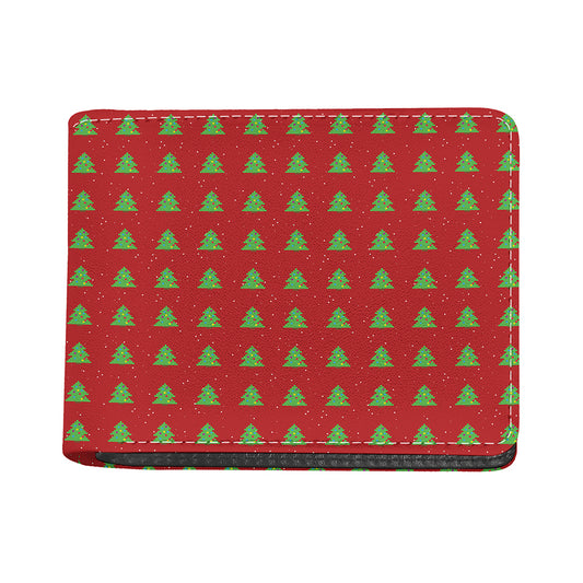 8-Bit Pixel Christmas Tree Pattern Print Bifold Wallet