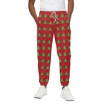 8-Bit Pixel Christmas Tree Pattern Print Cotton Pants