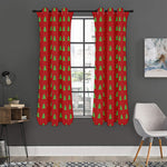 8-Bit Pixel Christmas Tree Pattern Print Curtain