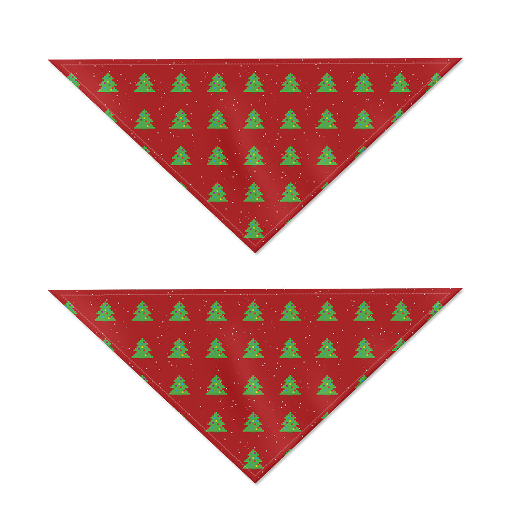 8-Bit Pixel Christmas Tree Pattern Print Dog Bandana