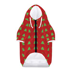 8-Bit Pixel Christmas Tree Pattern Print Dog Zip Up Hoodie