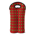 8-Bit Pixel Christmas Tree Pattern Print Double Neoprene Wine Tote