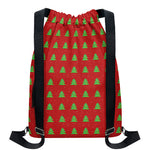 8-Bit Pixel Christmas Tree Pattern Print Drawstring Backpack