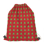 8-Bit Pixel Christmas Tree Pattern Print Drawstring Bag