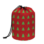 8-Bit Pixel Christmas Tree Pattern Print Drawstring Makeup Bag