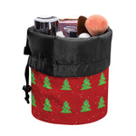 8-Bit Pixel Christmas Tree Pattern Print Drawstring Makeup Bag