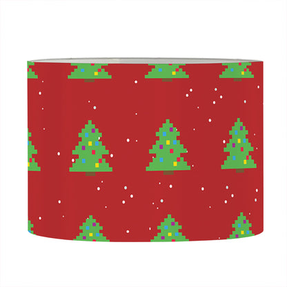 8-Bit Pixel Christmas Tree Pattern Print Drum Lamp Shade