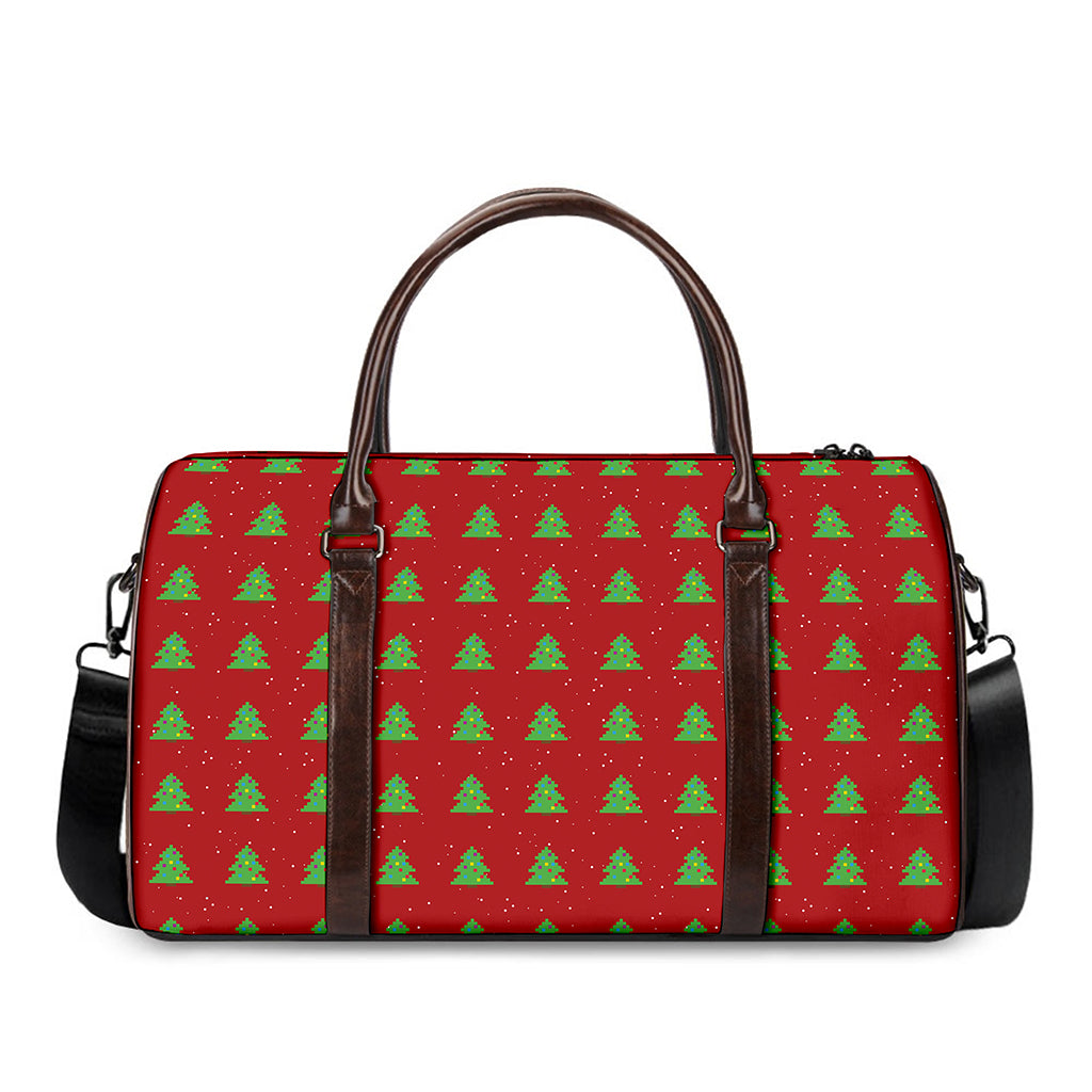 8-Bit Pixel Christmas Tree Pattern Print Duffle Bag