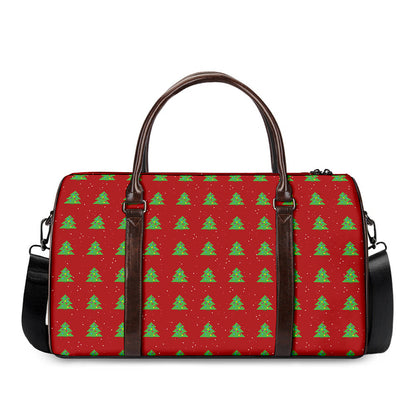 8-Bit Pixel Christmas Tree Pattern Print Duffle Bag