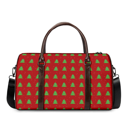 8-Bit Pixel Christmas Tree Pattern Print Duffle Bag