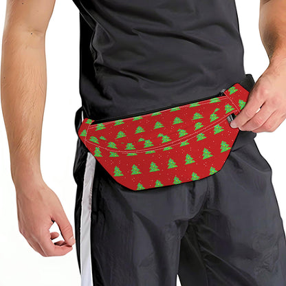 8-Bit Pixel Christmas Tree Pattern Print Fanny Pack