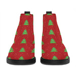 8-Bit Pixel Christmas Tree Pattern Print Flat Ankle Boots