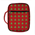 8-Bit Pixel Christmas Tree Pattern Print Front Pocket Bible Bag