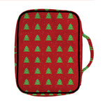8-Bit Pixel Christmas Tree Pattern Print Front Pocket Bible Bag